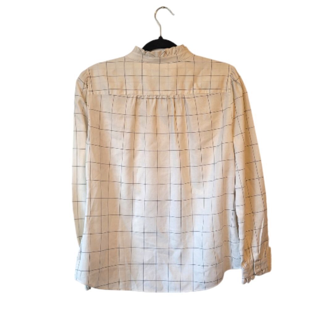 UNTUCKit For Her Ivory Winona Window Pane Button Down Shirt Women - Picture 3 of 7
